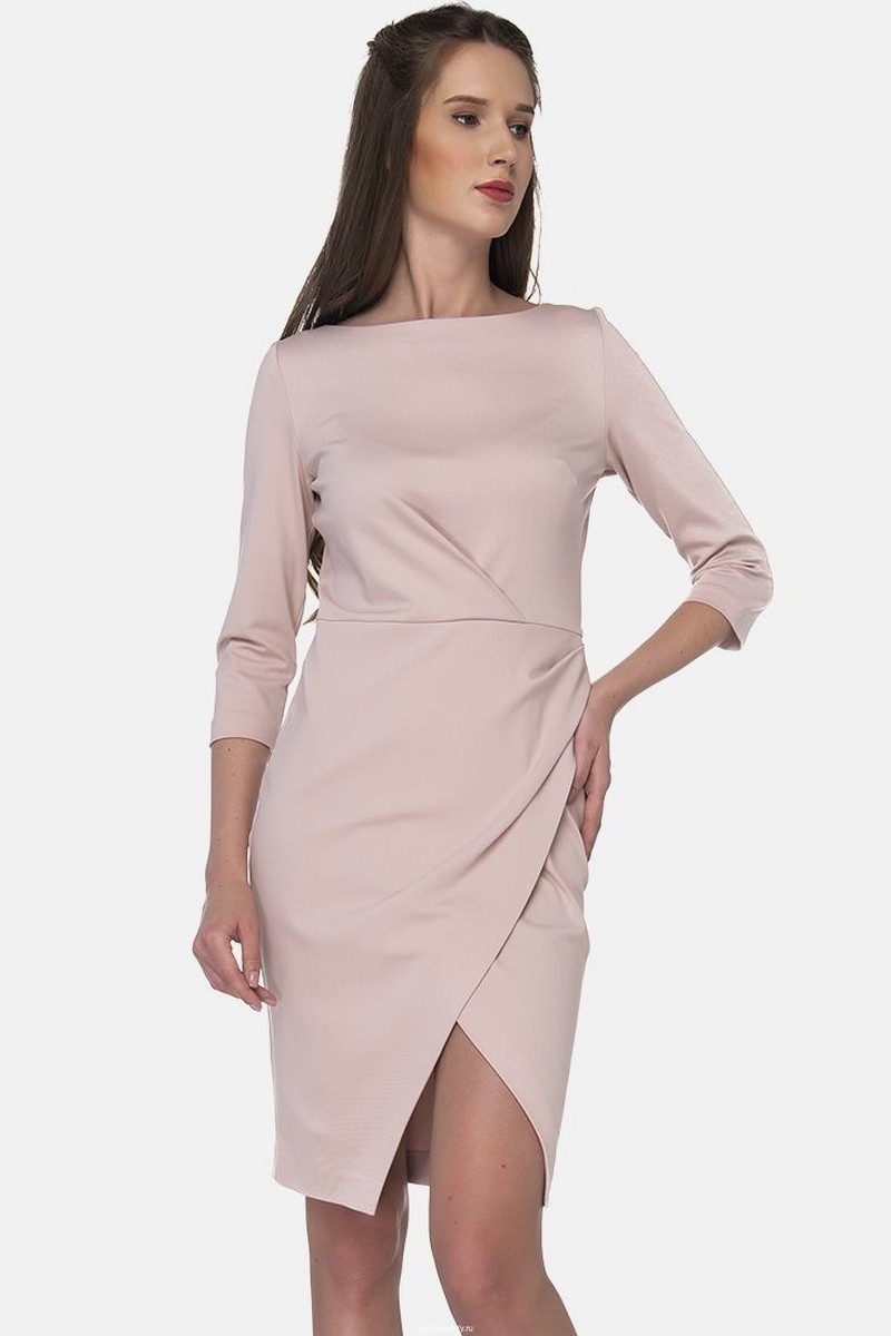 Buy Pink Elegant Women`s Knee length Zipper Dress, designer comfortable stylish dress